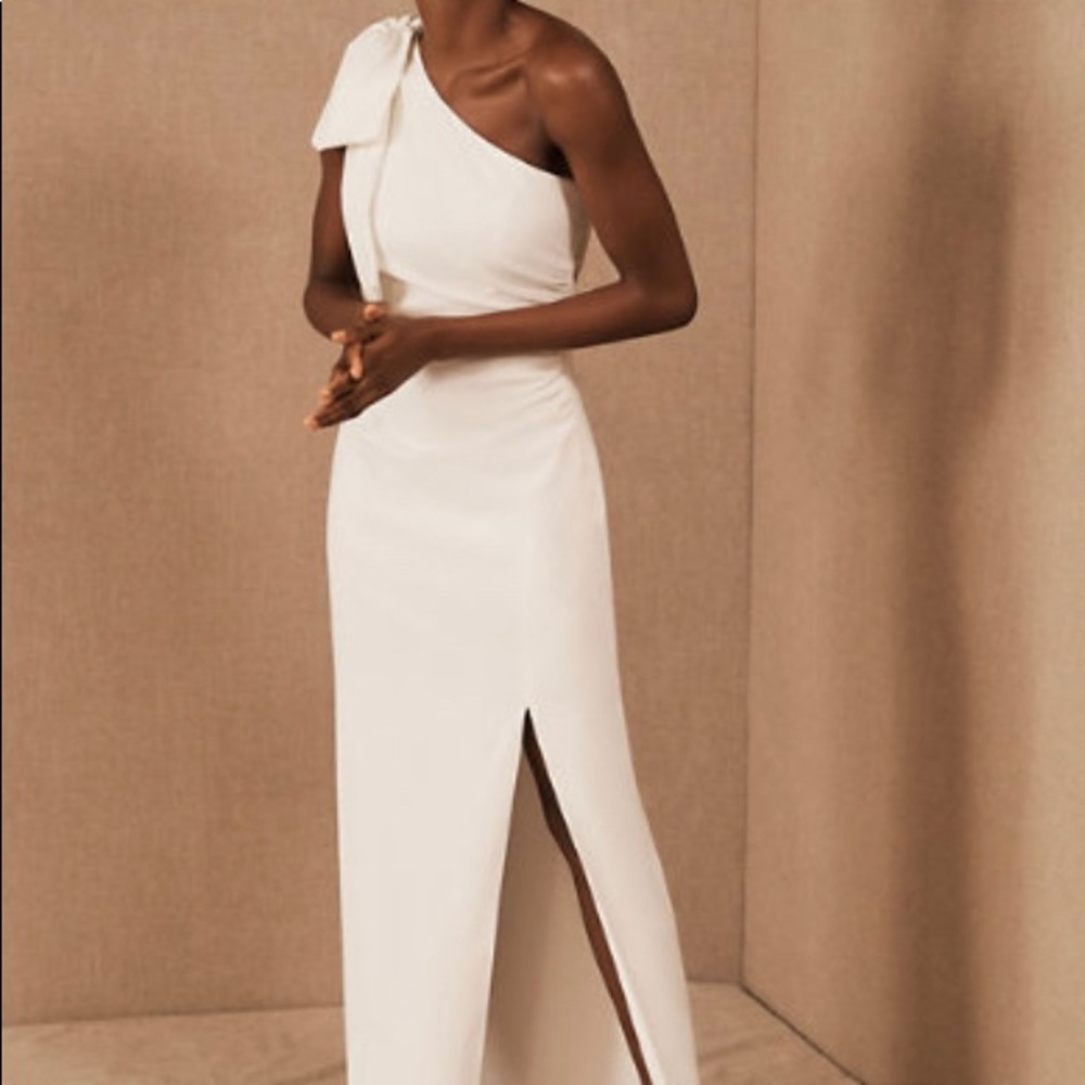 BHDLN ML Monique Lhuillier Lionel One-Shoulder Dress - bridal midi
